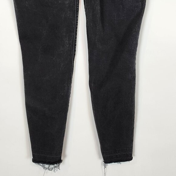 Spanx Vintage Distressed Ankle Skinny Jeans Vintage Black Stretch Tummy Panel Md - Picture 5 of 13